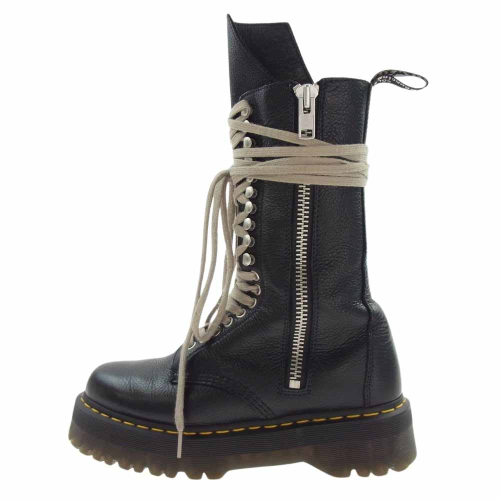 Rick Owens リックオウエンス 1918RO × Dr.Martens ドクターマーチン 18 HOLE BOOTS ロングレースアップ ブーツ ブラック系 EU42【中古】