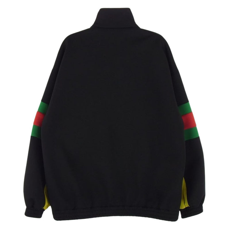 GUCCI グッチ 22AW 706437 XJETG ウェブストライプ ライトネオプレン ジップアップ トラック ジャケット ブルゾン ブラック系 M【中古】