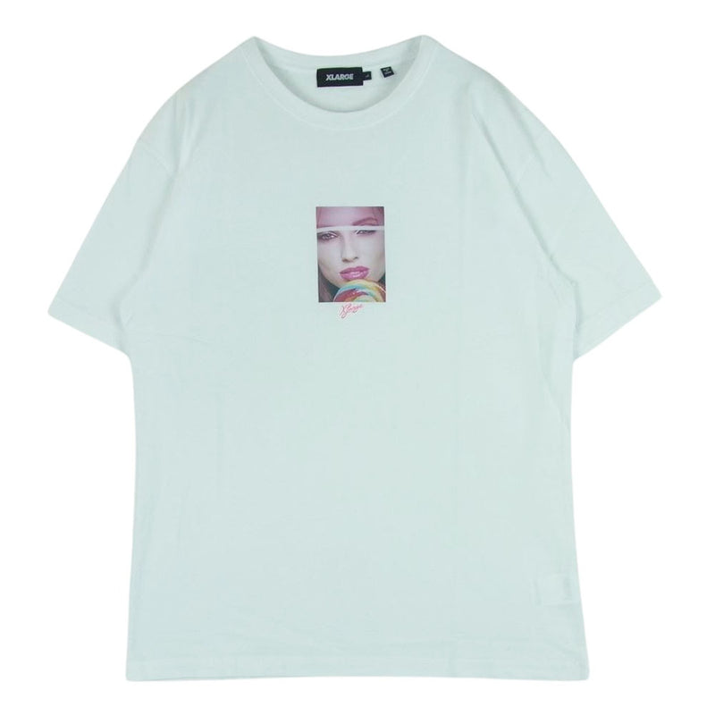 エクストララージ 101202011032 LOLLY SS TEE フォトプリント 半袖 クルーネック Tシャツ ホワイト系 L【美品】【中古】