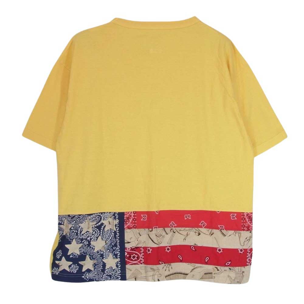 VISVIM ビズビム 0120305010003 JUMBO TEE S/S STARS 星条旗 フラッグ スター ジャンボ 半袖 Tシャツ イエロー系 3【中古】