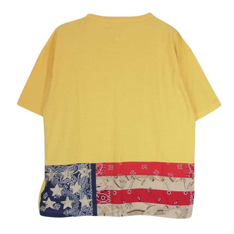 VISVIM ビズビム 0120305010003 JUMBO TEE S/S STARS 星条旗 フラッグ スター ジャンボ 半袖 Tシャツ イエロー系 3【中古】