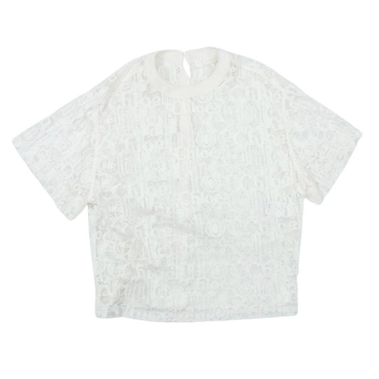 Chloe クロエ CHC19UHT4141710736 ロゴレース 襟シルク トップス ブラウス ホワイト系 36【中古】