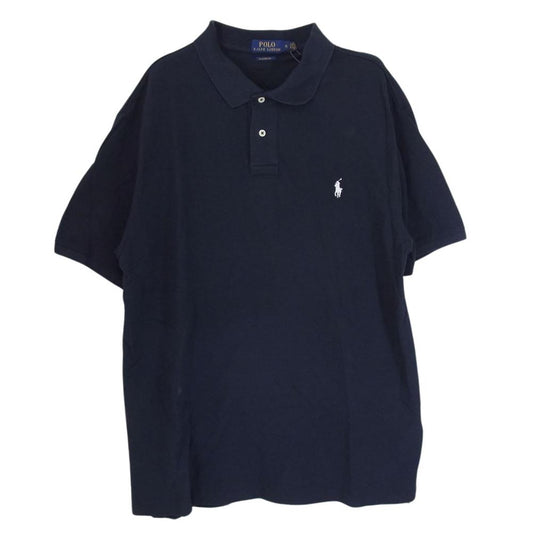 POLO RALPH LAUREN ポロ・ラルフローレン クラシックフィット 刺繍 ロゴ 半袖 ポロシャツ ネイビー系 XL【中古】
