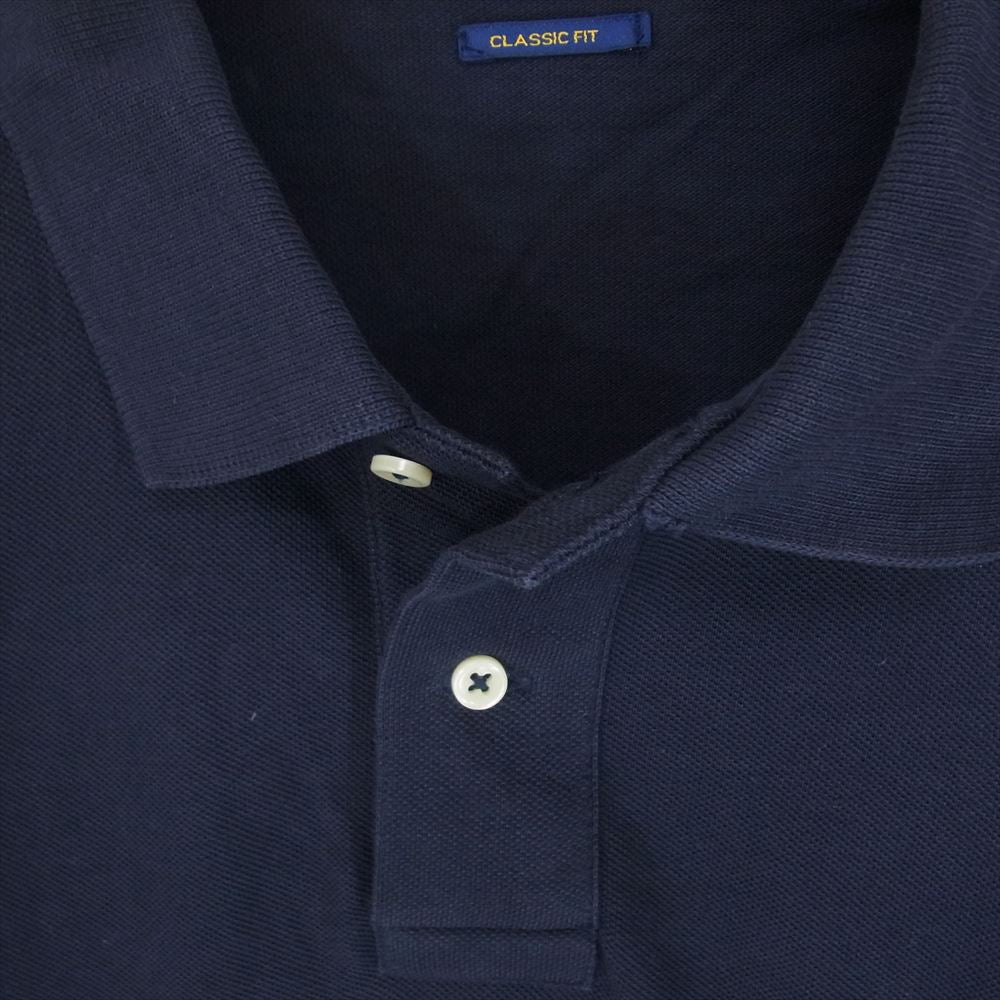 POLO RALPH LAUREN ポロ・ラルフローレン クラシックフィット 刺繍 ロゴ 半袖 ポロシャツ ネイビー系 XL【中古】