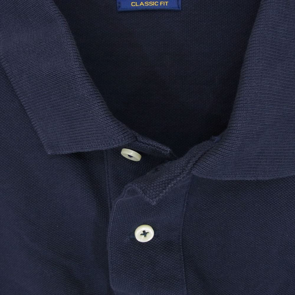 POLO RALPH LAUREN ポロ・ラルフローレン クラシックフィット 刺繍 ロゴ 半袖 ポロシャツ ネイビー系 XL【中古】