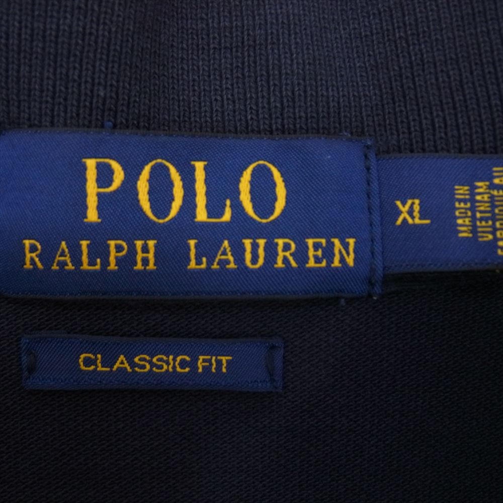 POLO RALPH LAUREN ポロ・ラルフローレン クラシックフィット 刺繍 ロゴ 半袖 ポロシャツ ネイビー系 XL【中古】