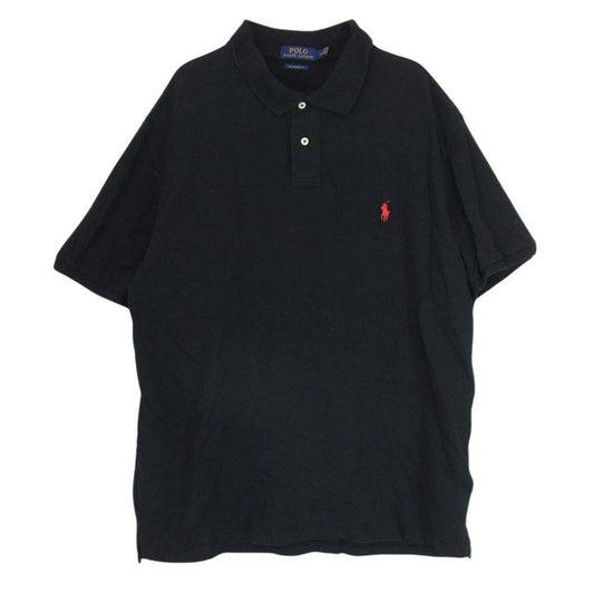 POLO RALPH LAUREN ポロ・ラルフローレン クラシックフィット 刺繍 ロゴ 半袖 ポロシャツ ブラック系 XL【中古】