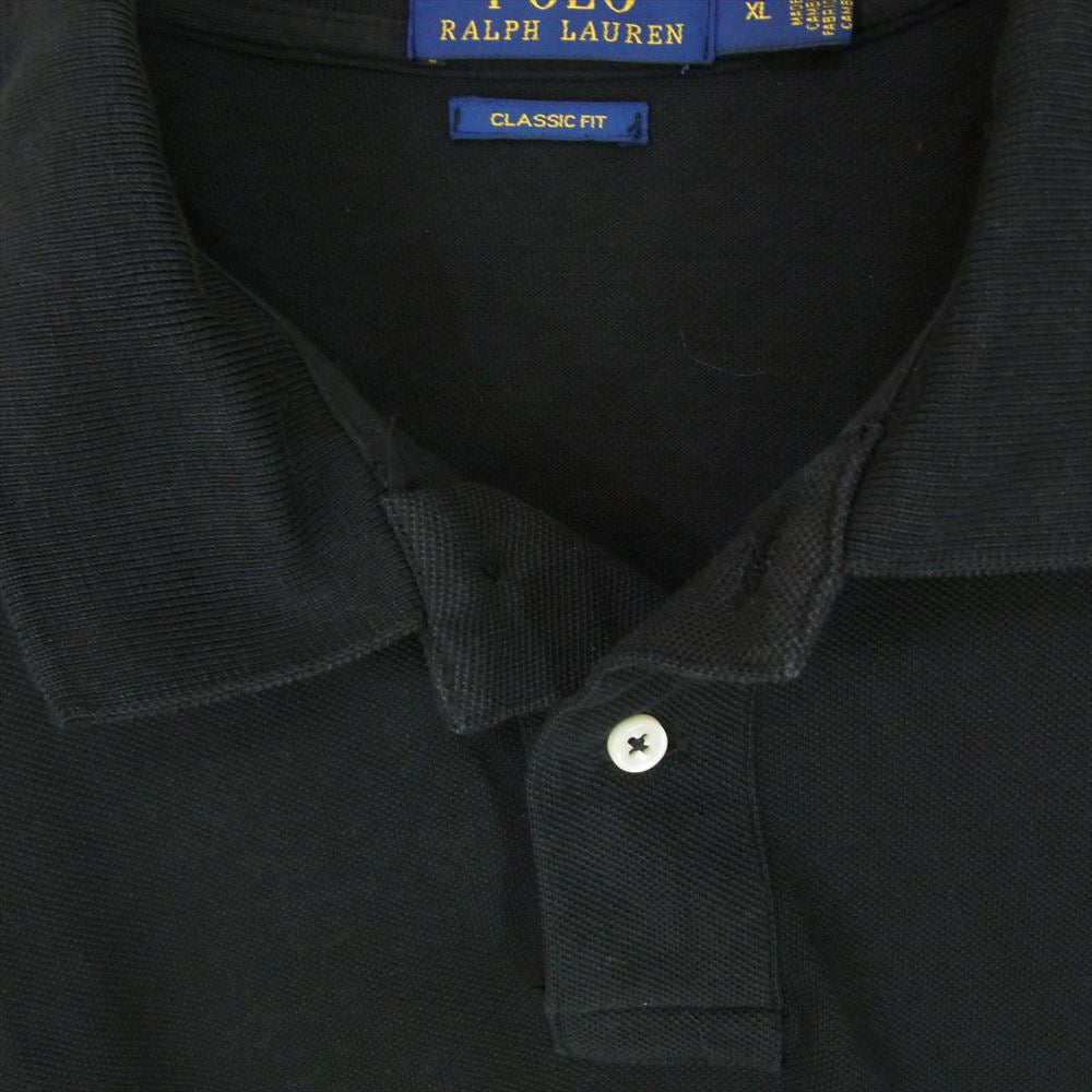 POLO RALPH LAUREN ポロ・ラルフローレン クラシックフィット 刺繍 ロゴ 半袖 ポロシャツ ブラック系 XL【中古】