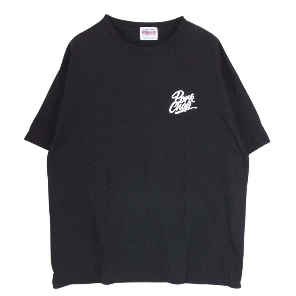 ポークチョップ  GARAGE SUPPLY ガレージサプライ STENCIL CS TEE バック プリント 半袖 Tシャツ ブラック系 XL【中古】