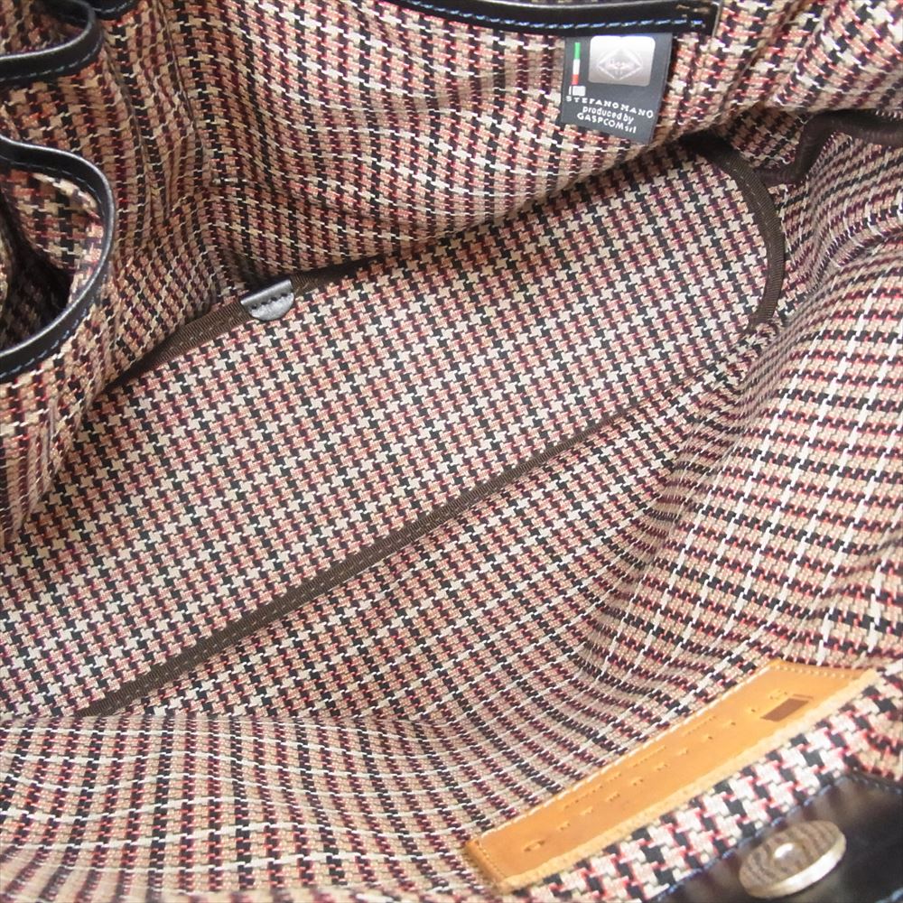 STEFANOMANO ステファノマーノ 2way ビジネス トート バッグ ブリーフケース ネイビー系【中古】