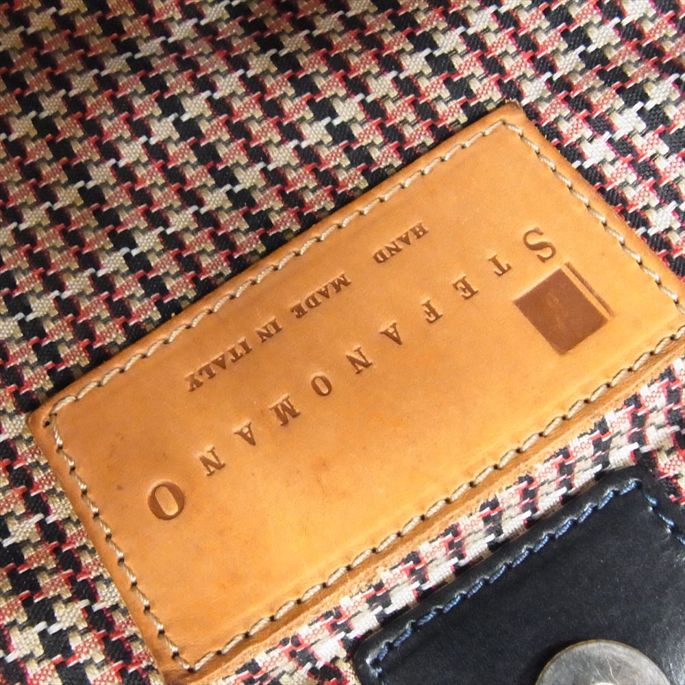 STEFANOMANO ステファノマーノ 2way ビジネス トート バッグ ブリーフケース ネイビー系【中古】
