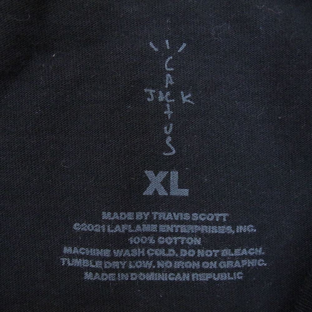 FRAGMENT DESIGN フラグメントデザイン × Travis scott cactus jack トラヴィス スコット カクタス ジャック SIZE L PINK SUNRISE TEE プリント 半袖 Tシャツ ブラック系 XL【中古】