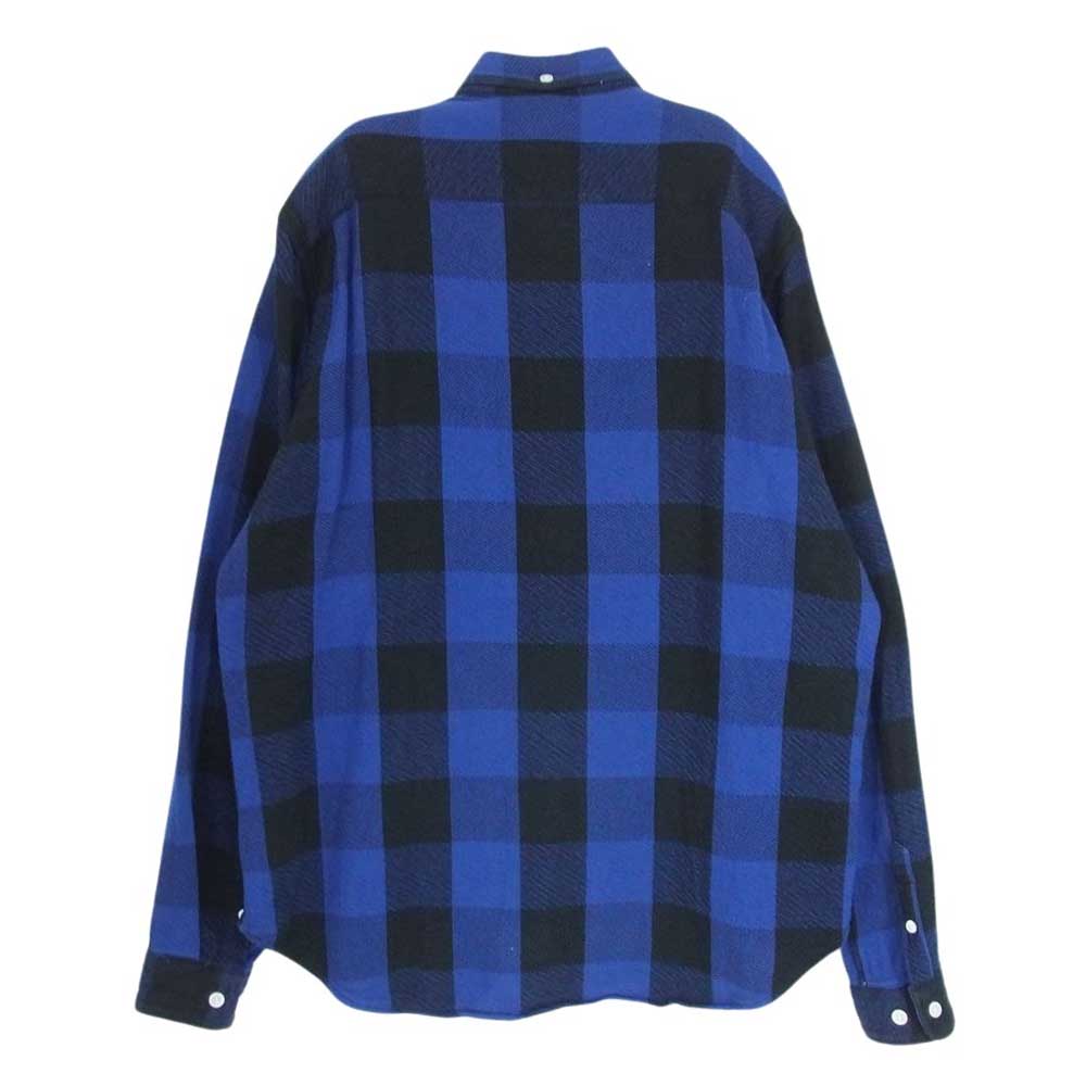シークエル  NEL CHECK SHIRT ボタンダウン ネル チェック 長袖 シャツ ブルー ブルー系 XL【中古】