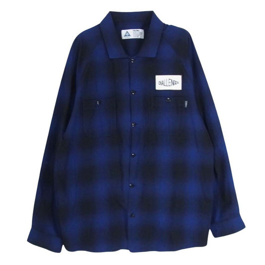 CHALLENGER チャレンジャー CLG-SH 021-007  L/S CHECK WORK SHIRT オンブレ チェック ワーク 長袖 シャツ ブルー系 L【中古】