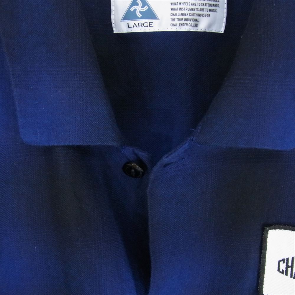 CHALLENGER チャレンジャー CLG-SH 021-007  L/S CHECK WORK SHIRT オンブレ チェック ワーク 長袖 シャツ ブルー系 L【中古】