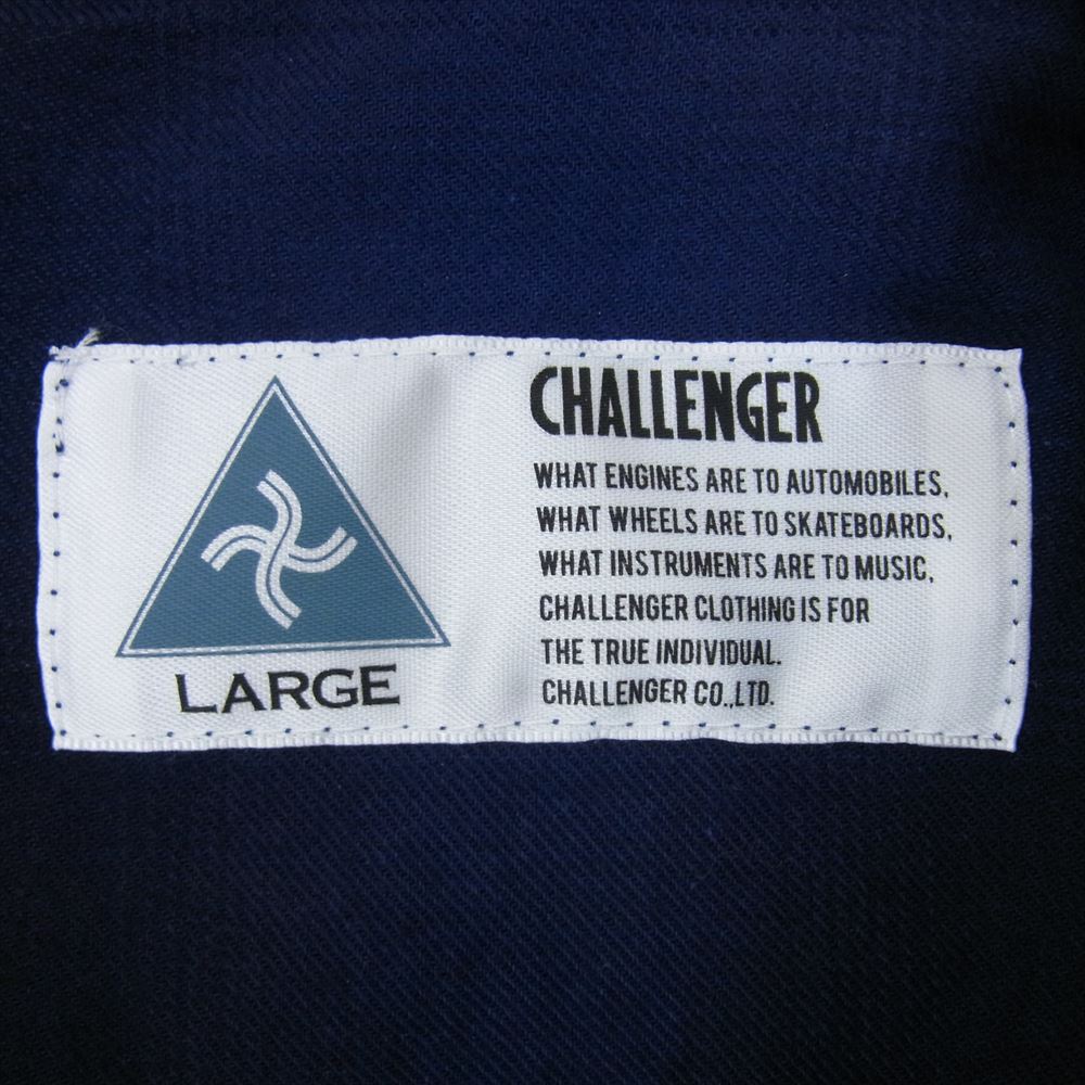 CHALLENGER チャレンジャー CLG-SH 021-007  L/S CHECK WORK SHIRT オンブレ チェック ワーク 長袖 シャツ ブルー系 L【中古】
