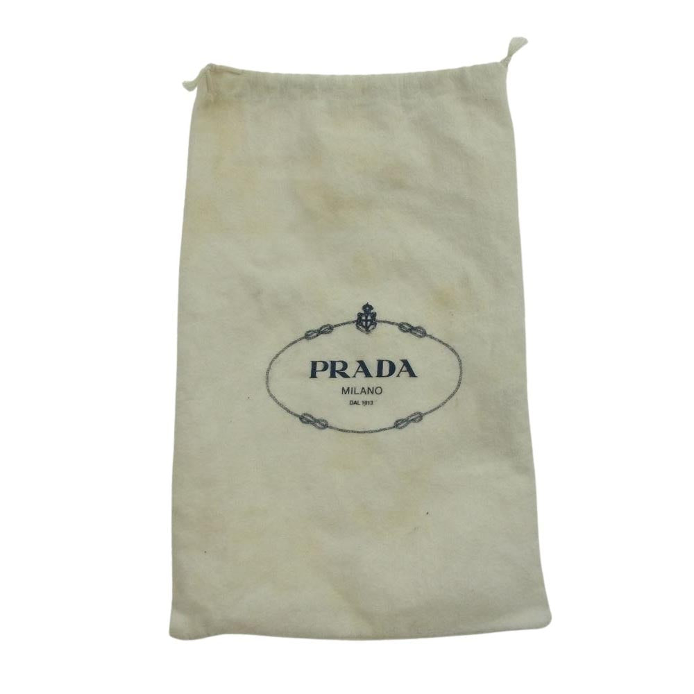 PRADA プラダ オープントゥ ベルベット ヒール サンダル 38【中古】