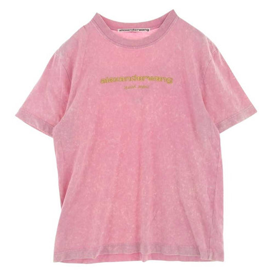 Alexander Wang アレキサンダーワン ロゴ刺繍 タイダイ染 半袖 Tシャツ ピンク系 M【中古】