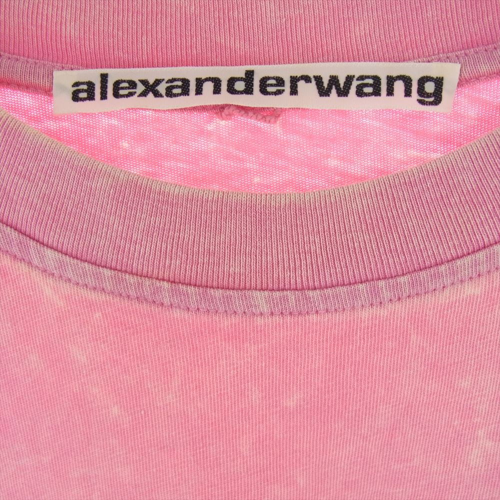Alexander Wang アレキサンダーワン ロゴ刺繍 タイダイ染 半袖 Tシャツ ピンク系 M【中古】