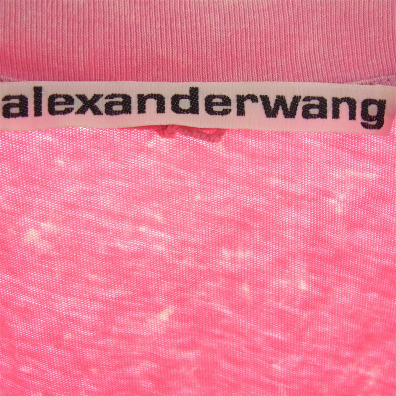 Alexander Wang アレキサンダーワン ロゴ刺繍 タイダイ染 半袖 Tシャツ ピンク系 M【中古】