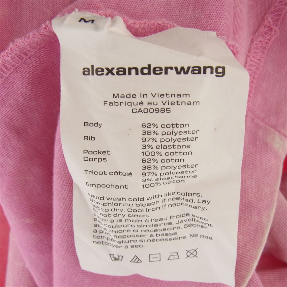 Alexander Wang アレキサンダーワン ロゴ刺繍 タイダイ染 半袖 Tシャツ ピンク系 M【中古】