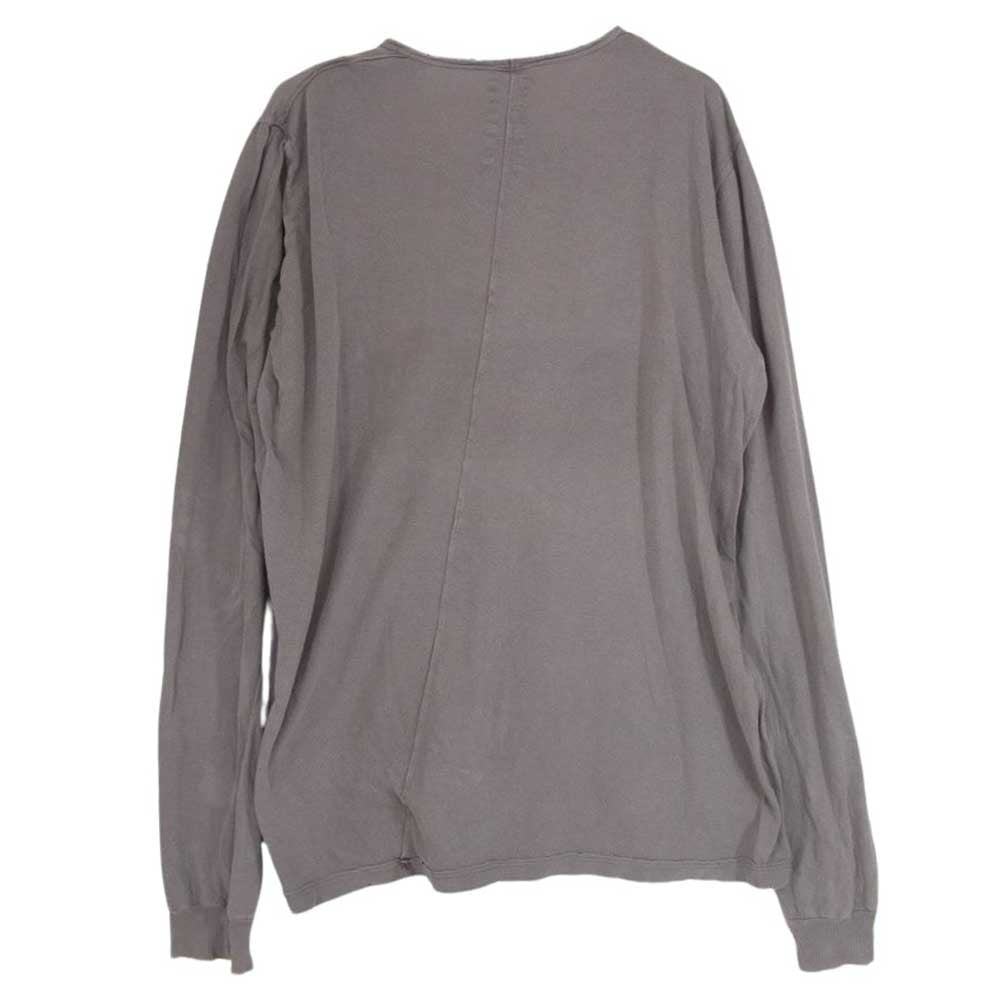 Rick Owens リックオウエンス 07AW DU7251 DRKSHDW ダークシャドウ レター カットソー メッセージ プリント 長袖 ロングスリーブ ロンT Tシャツ  グレー系 XL【中古】