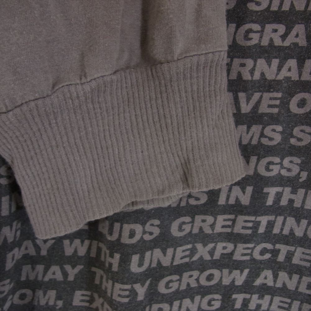 Rick Owens リックオウエンス 07AW DU7251 DRKSHDW ダークシャドウ レター カットソー メッセージ プリント 長袖 ロングスリーブ ロンT Tシャツ  グレー系 XL【中古】