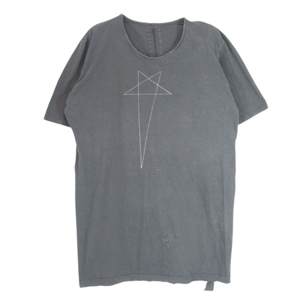Rick Owens リックオウエンス DU7250 DRKSHDW ダークシャドウ PENTAGRAM ペンタグラム 五芒星 ステッチデザイン 半袖 Tシャツ カットソー グレー系 L【中古】