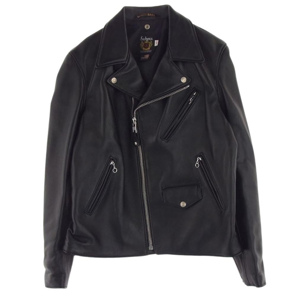 schott ショット 228US LAMB RIDERS JACKET ラム ダブルライダース ジャケット ブラック系 40【新古品】【未使用】【中古】
