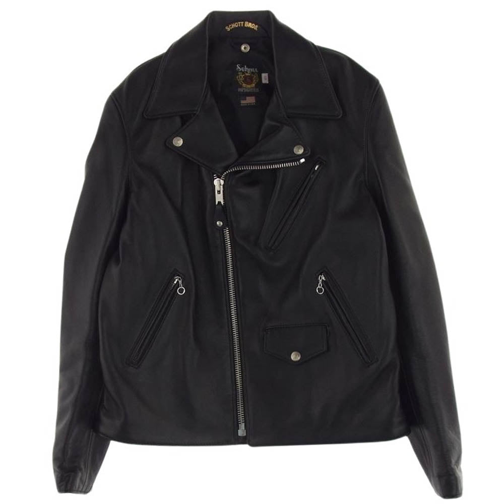 schott ショット 228US LAMB RIDERS JACKET ラム ダブルライダース ジャケット ブラック系 40【新古品】【未使用】【中古】