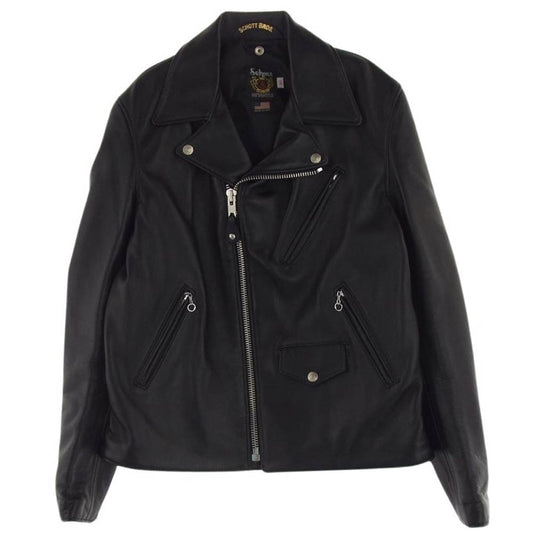 schott ショット 228US LAMB RIDERS JACKET ラム ダブルライダース ジャケット ブラック系 40【新古品】【未使用】【中古】