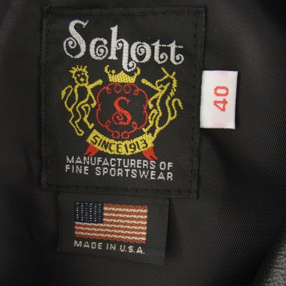 schott ショット 228US LAMB RIDERS JACKET ラム ダブルライダース ジャケット ブラック系 40【新古品】【未使用】【中古】