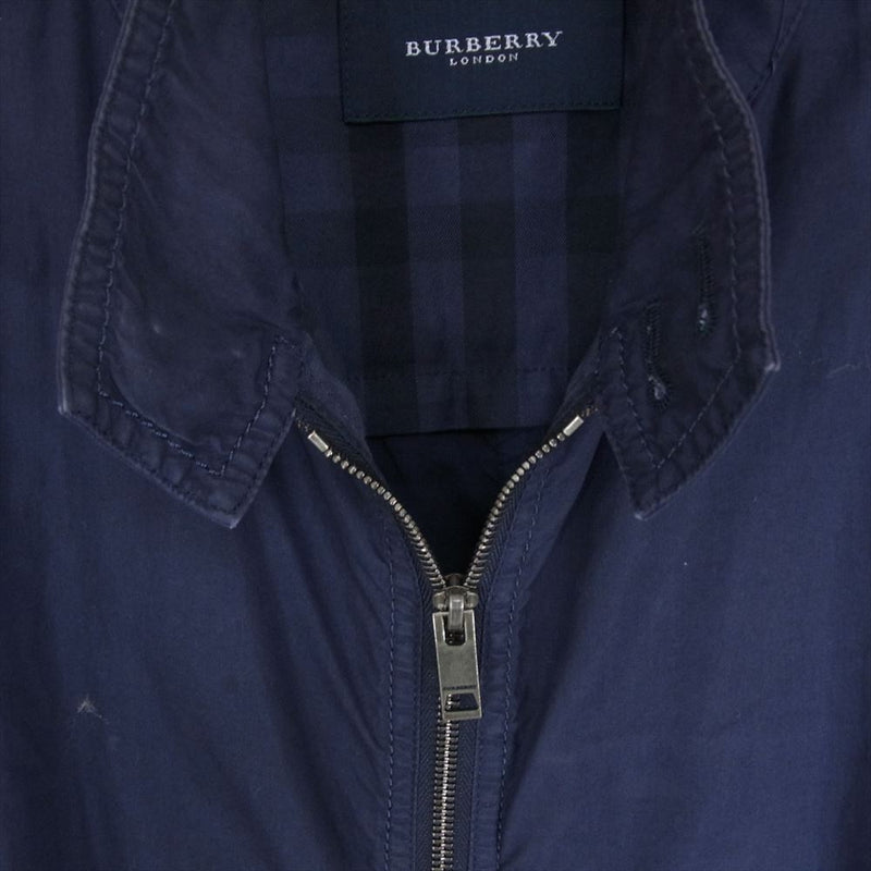 BURBERRY LONDON バーバリー ロンドン A1F45-322-28 コットン ジップアップ ブルゾン ジャケット ネイビー系 LL【中古】