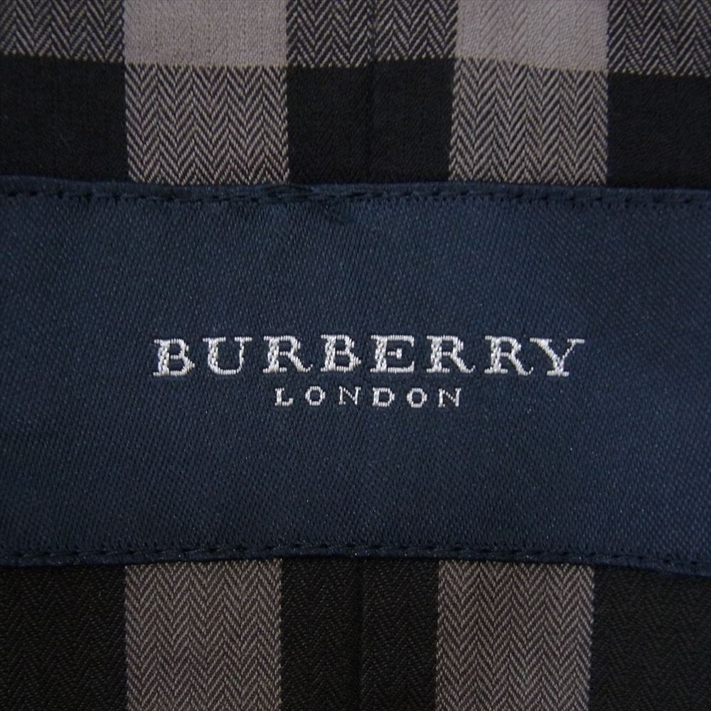 BURBERRY LONDON バーバリー ロンドン A1F82-802-08 裏地ノバチェック ロゴ刺繍 シルク混 ジップアップ ブルゾン ジャケット ブラック系 L【中古】