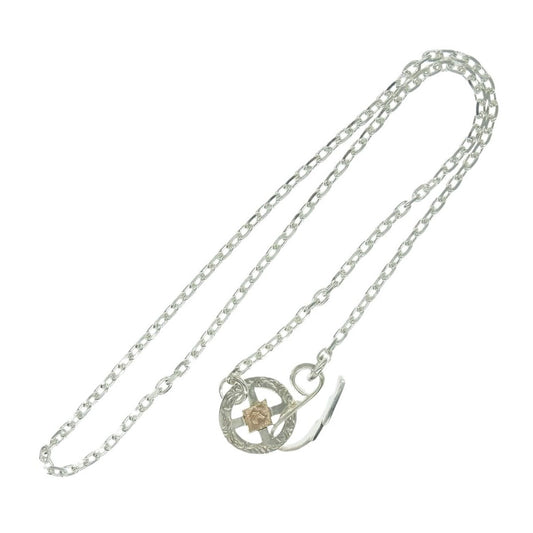 TARO WASHIMI ワシミタロウ 鷲見太郎 W-1TMC-K-C01 販売証明書付属 thunder hook medicine wheel chain K18 eagle metal サンダー フック メディスン ホイール チェーン ネックレス シルバー系【美品】【中古】