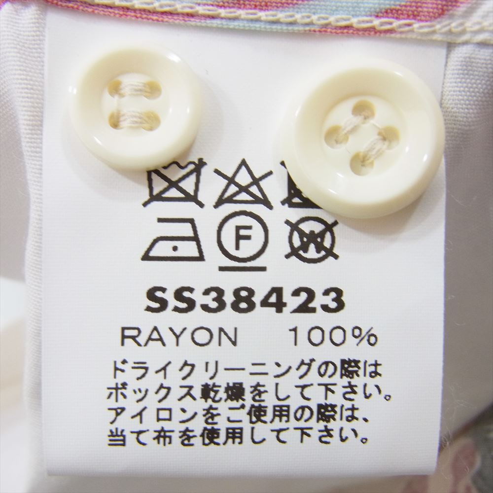 SUN SURF サンサーフ SS38679 SPECIAL THE CRY OF CRANE 総柄 半袖 レーヨン アロハ シャツ ホワイト系 L【美品】【中古】