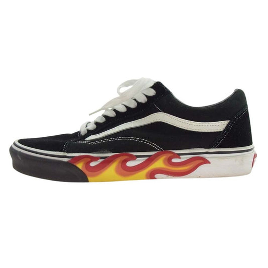 VANS バンズ Old Skool Flame Cut Out ファイヤーパターン ソール スニーカー ブラック系 27.5cm【中古】