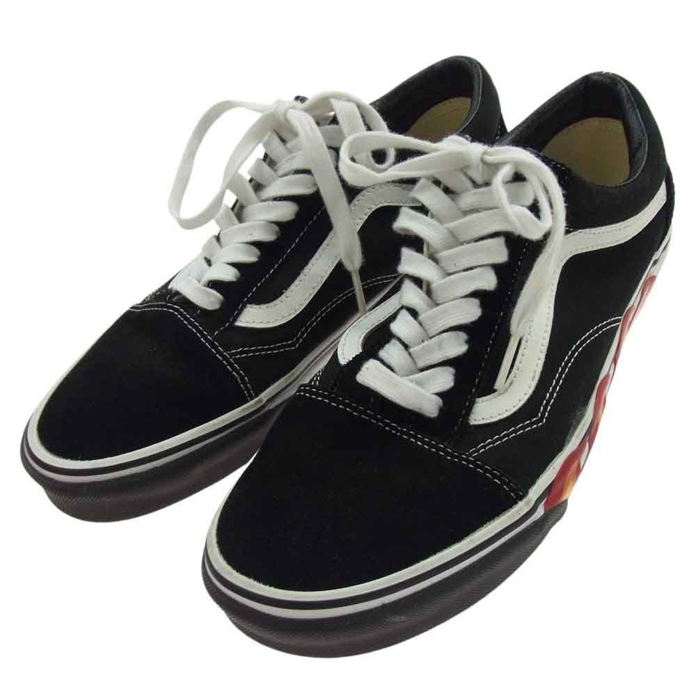 VANS バンズ Old Skool Flame Cut Out ファイヤーパターン ソール スニーカー ブラック系 27.5cm【中古】