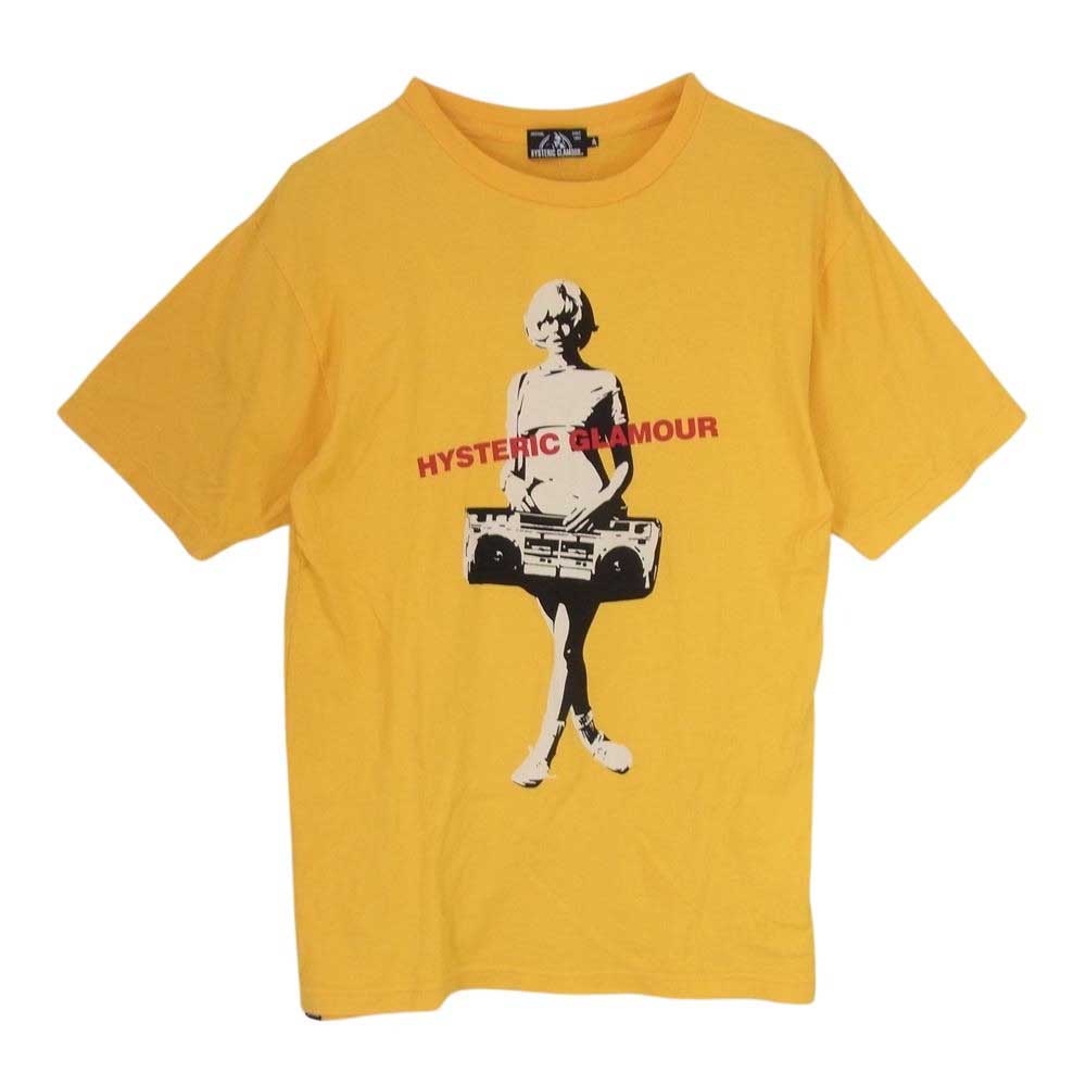 HYSTERIC GLAMOUR ヒステリックグラマー 02212CT13 KILLING MUSIC プリント Tシャツ 半袖 イエロー系 S【中古】