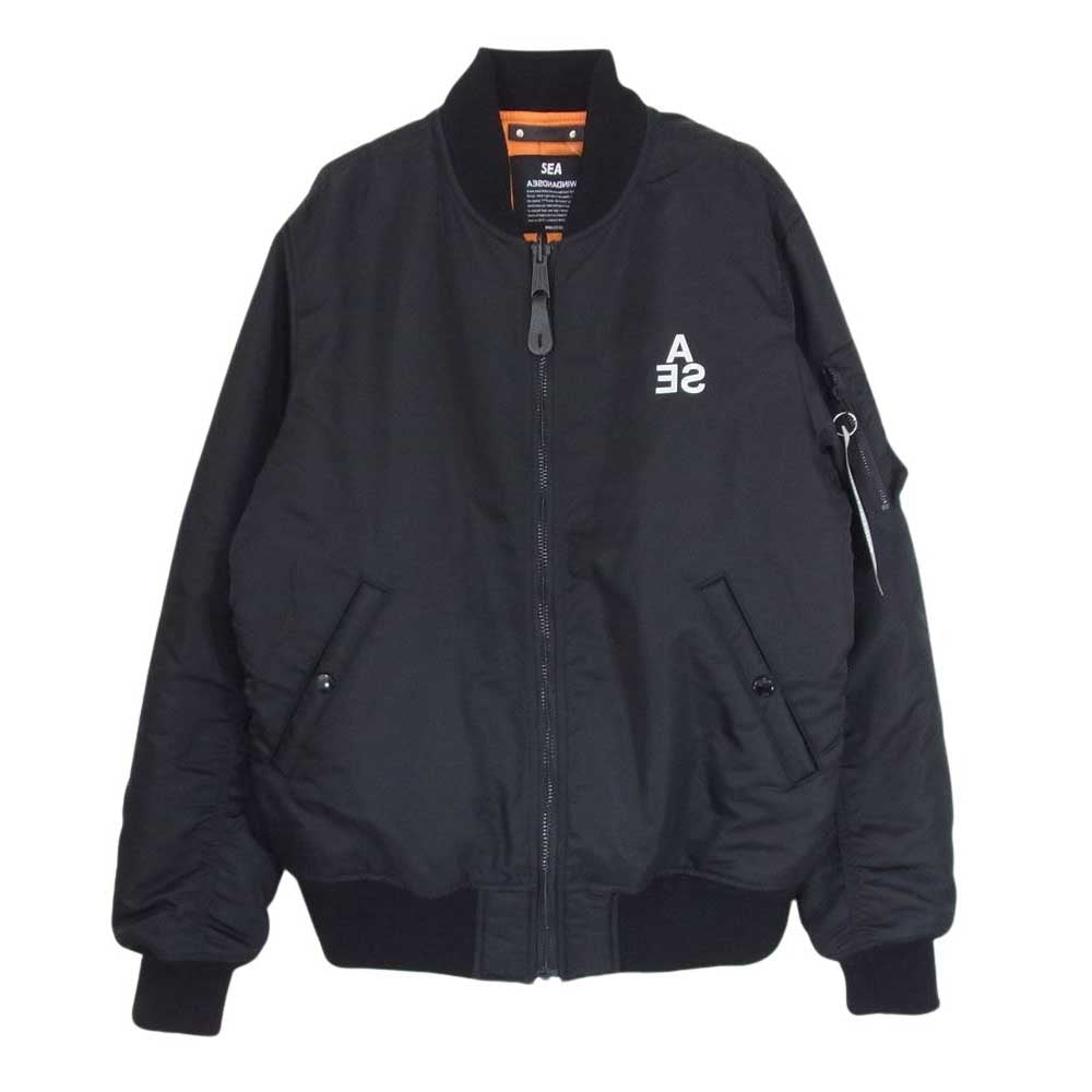 MINEDENIM マインデニム 21AW 21MND-WAS001-99-M2 × WIND AND SEA ウィンダンシー MA-1 ボンバー ミリタリー フライト ジャケット ブルゾン ブラック系 M【中古】