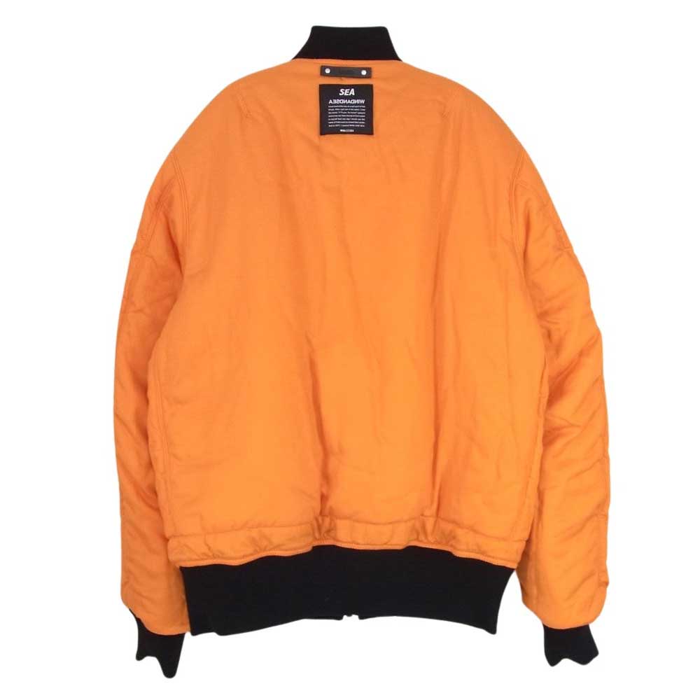MINEDENIM マインデニム 21AW 21MND-WAS001-99-M2 × WIND AND SEA ウィンダンシー MA-1 ボンバー ミリタリー フライト ジャケット ブルゾン ブラック系 M【中古】