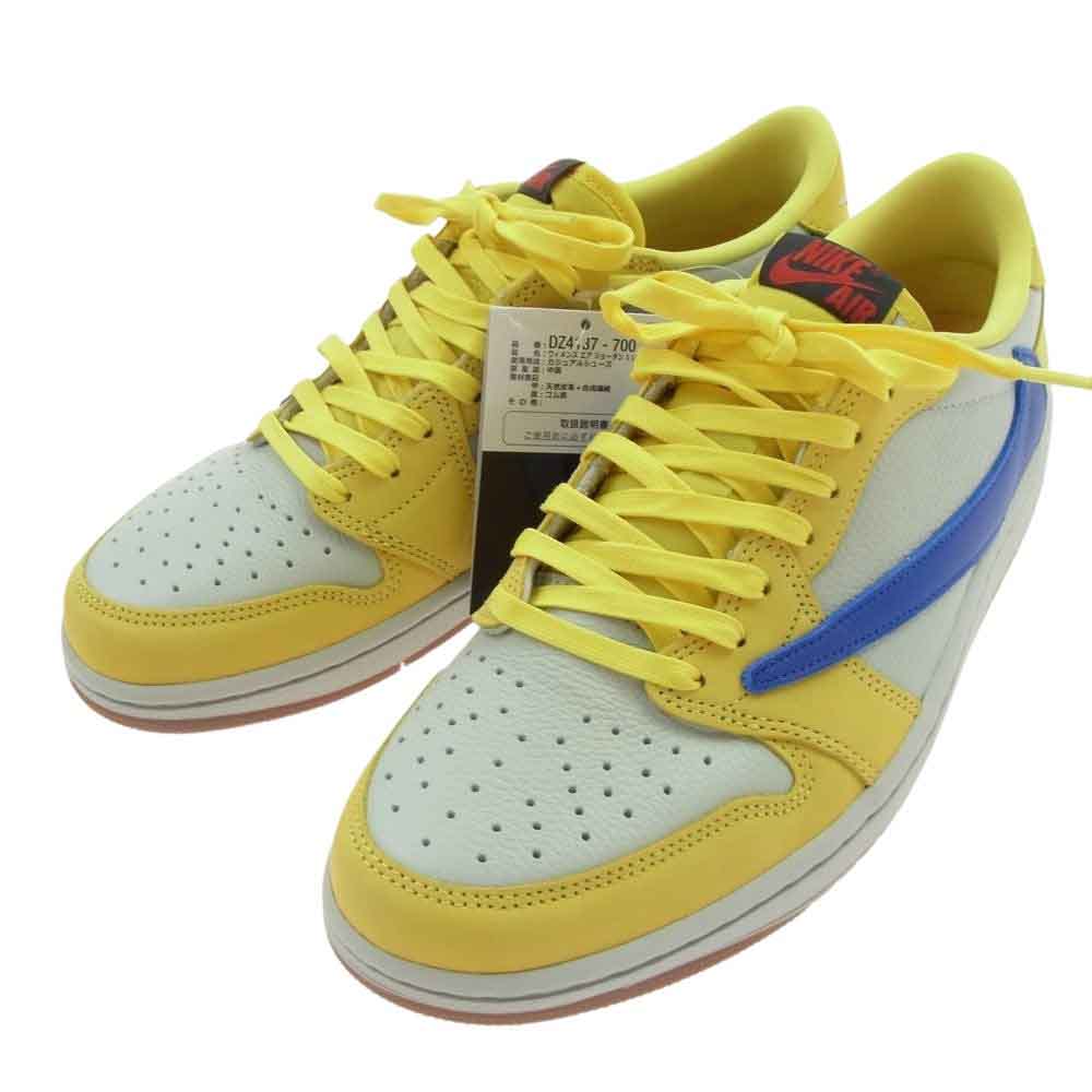 NIKE AIR JORDAN ナイキ ジョーダン DZ4137-700 フェイクバスターズ鑑定済 × Travis Scott トラヴィススコット WMNS Air Jordan 1 Retro Low OG Canary AJ1 ウィメンズ エアジョーダン レトロ ロー カナリー スニーカ―   マルチカラー系 28cm【新古品】【未使用】【中古】
