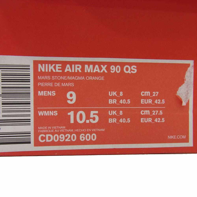 NIKE ナイキ CD0920-600 AIR MAX 90 QS MARS LANDING マーズランディング スニーカー ブラック系 オレンジ系 27cm【中古】