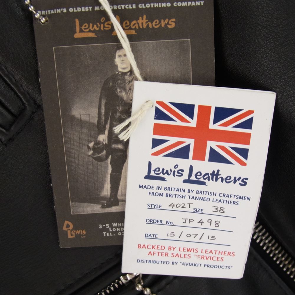 Lewis Leathers ルイスレザー 402T Lightning ライトニング タイトフィット レザー ダブル ライダース ジャケット ブラック系 38【美品】【中古】