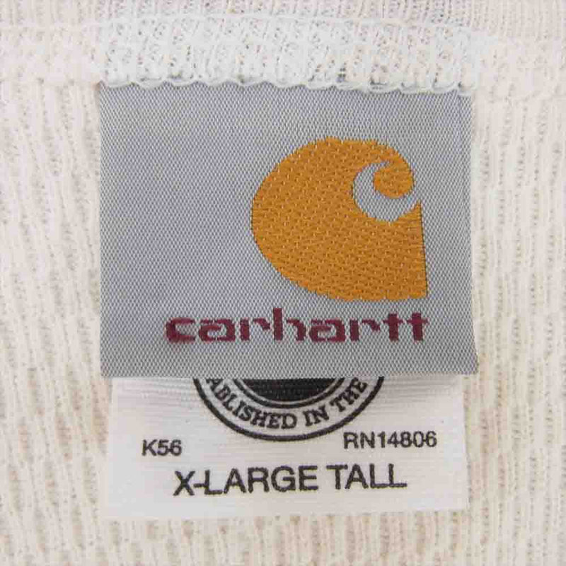 Carhartt カーハート ロゴ 刺繍 サーマル 長袖 Tシャツ オフホワイト系 XL【中古】