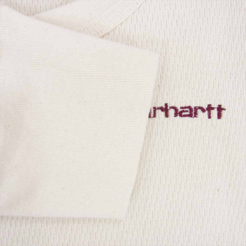 Carhartt カーハート ロゴ 刺繍 サーマル 長袖 Tシャツ オフホワイト系 XL【中古】