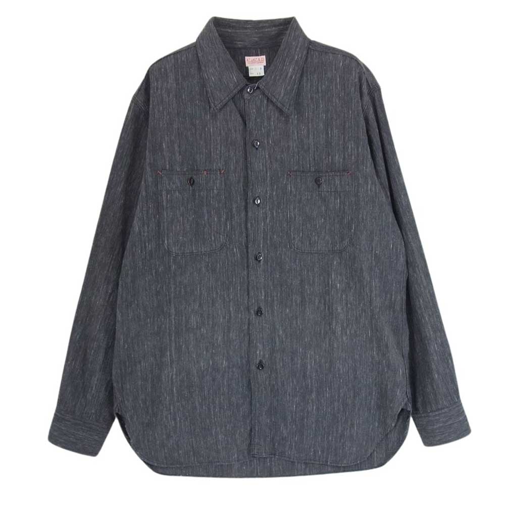 AT LAST アットラスト Lot 313 シャンブレー 長袖 シャツ グレー系 15【中古】