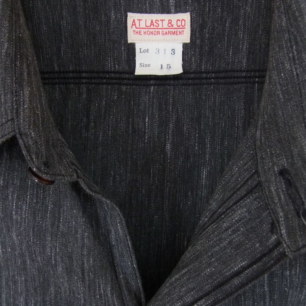 AT LAST アットラスト Lot 313 シャンブレー 長袖 シャツ グレー系 15【中古】