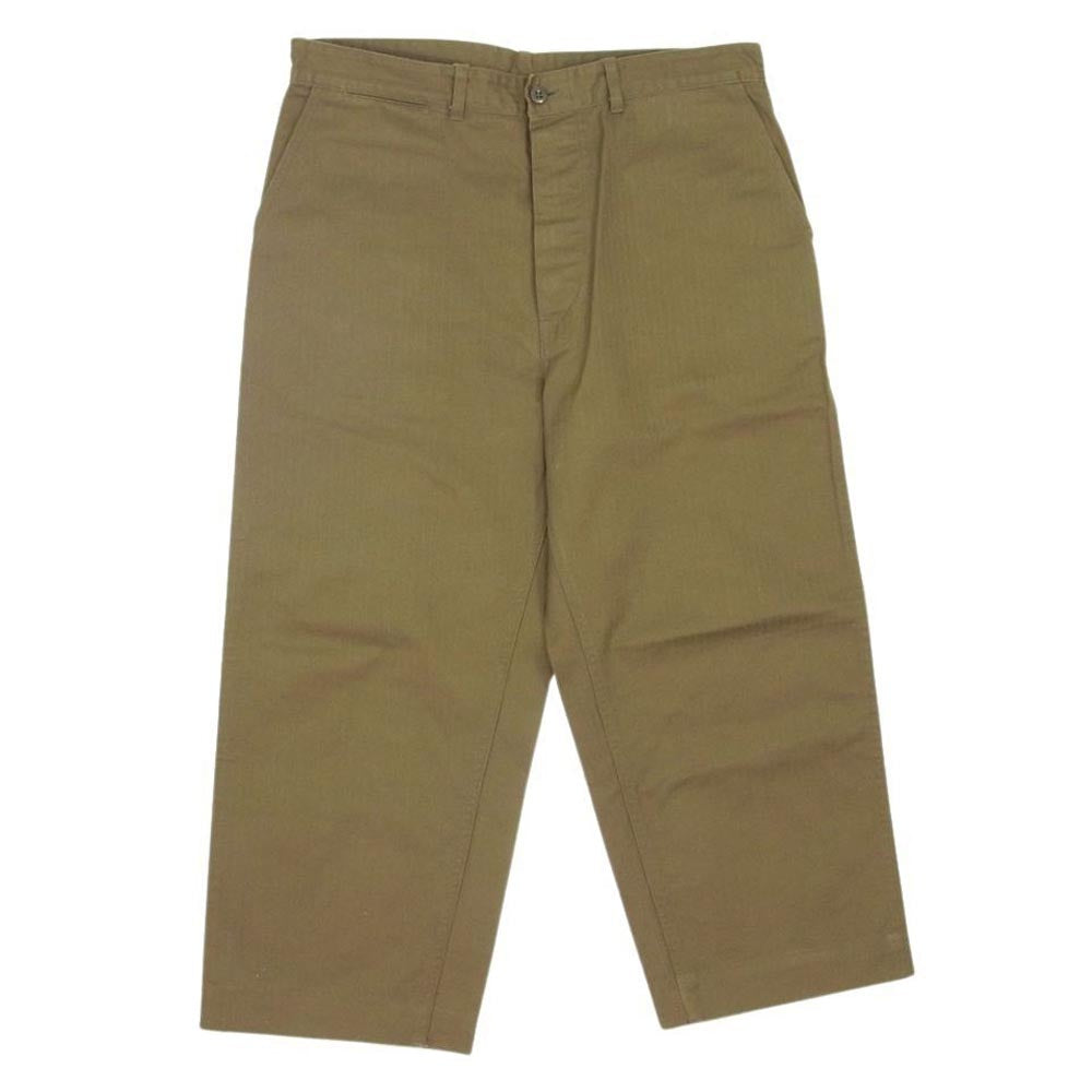 ブッチャープロダクツ MILITARY CHINO ヘリンボーン ボタンフライ ミリタリー チノ パンツ カーキ系 36【中古】
