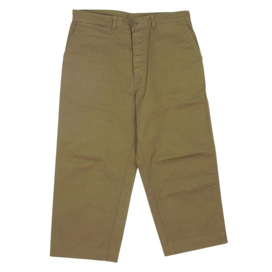 ブッチャープロダクツ MILITARY CHINO ヘリンボーン ボタンフライ ミリタリー チノ パンツ カーキ系 36【中古】